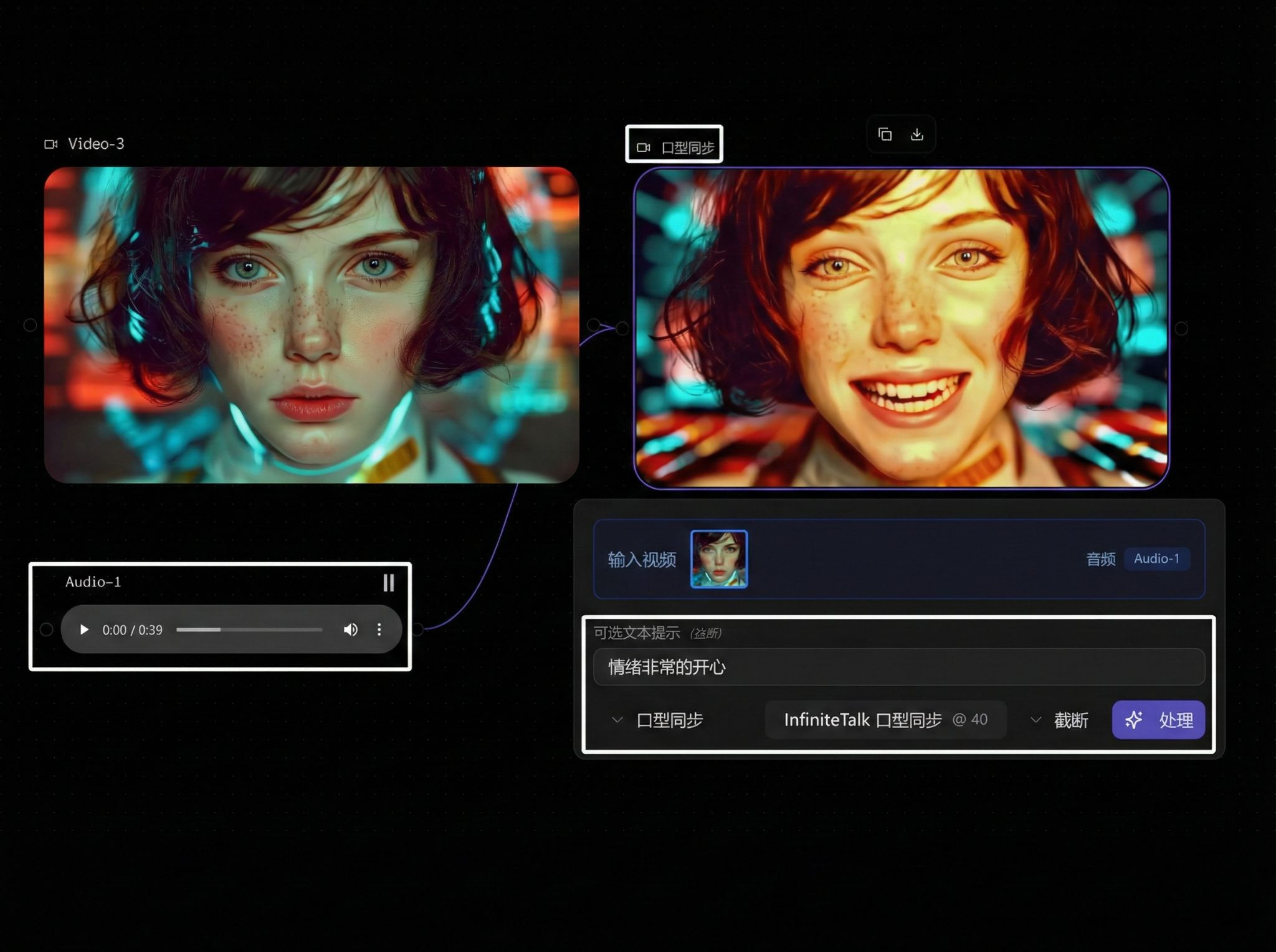 Lip-sync (lip-sync) feature